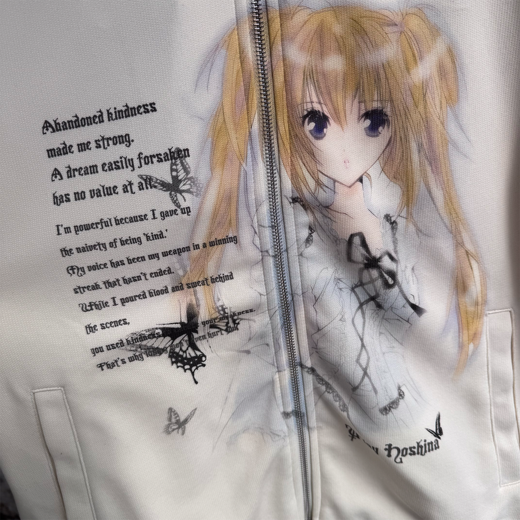 Shugo Chara Utau Vintage Track Jacket Y2K Anime Itasha Harajuku Girls Zip Up
