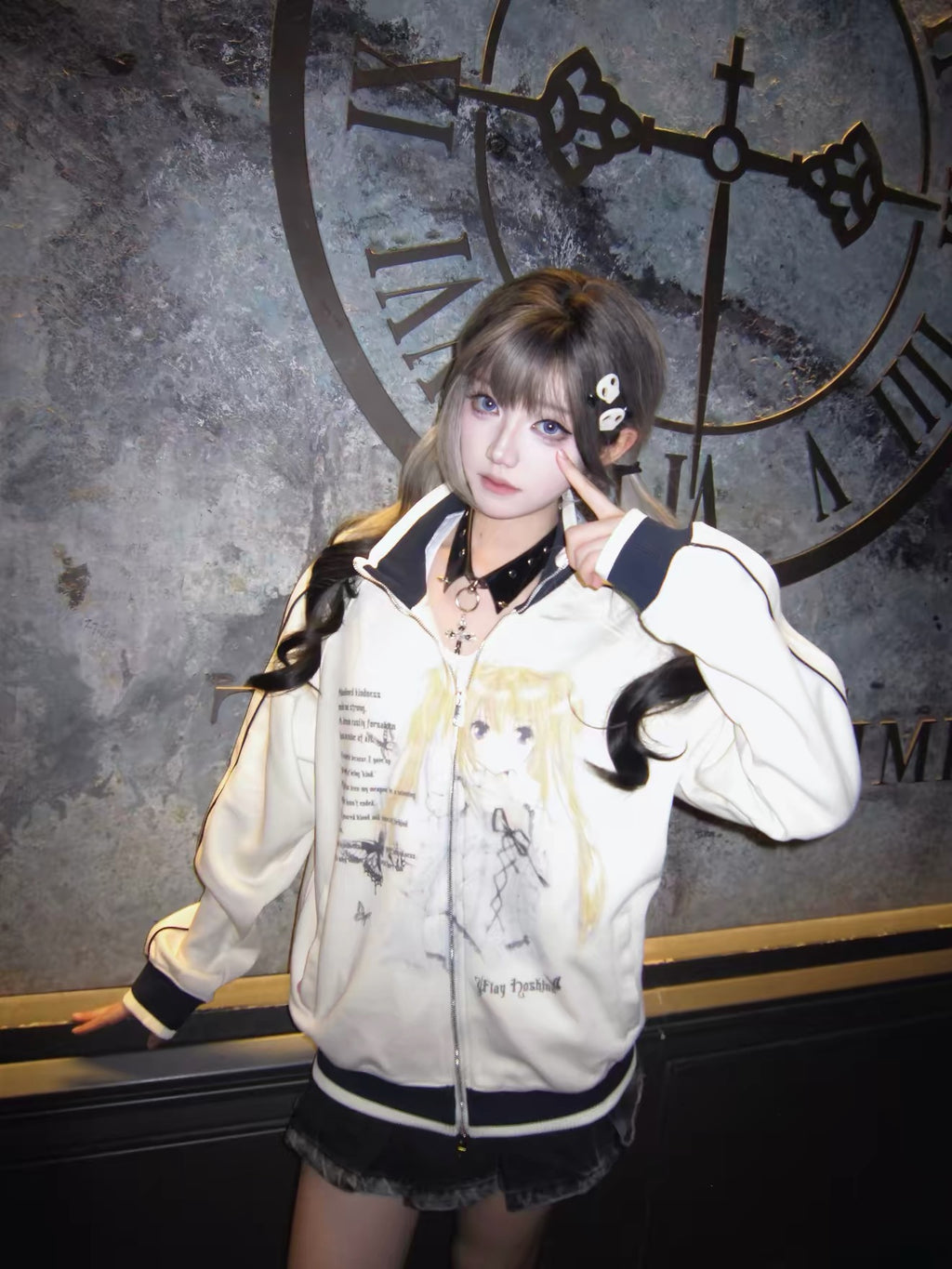 Shugo Chara Utau Vintage Track Jacket Y2K Anime Itasha Harajuku Girls Zip Up